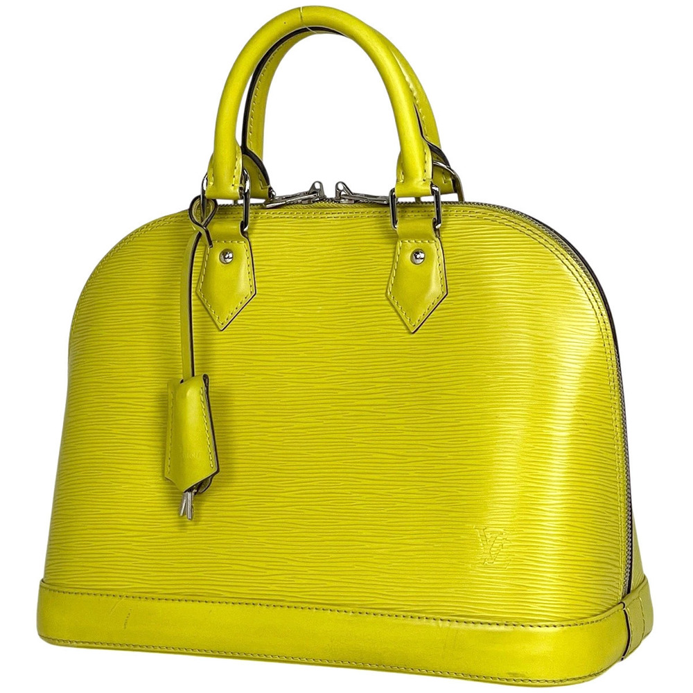 Louis Vuitton Alma handbag Epi leather Pistachio yellow